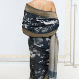 Handwoven Midnight Black Printed Saree