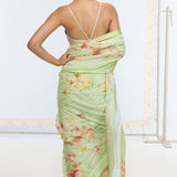 Handwoven Sage Green Printed Saree