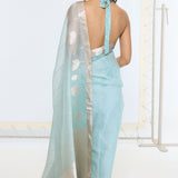 Handwoven Powder Blue Saree