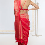 Handwoven Crimson Red Saree