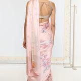 Handwoven Rose Quartz Printed Saree