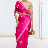 Handwoven Hot Pink Banarasi Saree