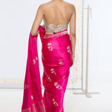 Handwoven Hot Pink Banarasi Saree