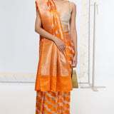 Handwoven Burnt Orange Banarasi Saree