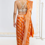 Handwoven Burnt Orange Banarasi Saree