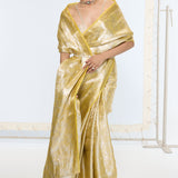 Handwoven Golden Ember Tissue Saree