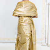 Handwoven Golden Ember Tissue Saree