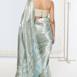 Handwoven Sea Green Tissue Saree