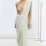 Handwoven Pastel Green Saree