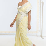 Handwoven Lemon Yellow Saree