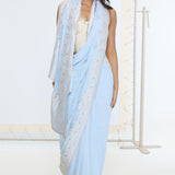 Handwoven Sky Blue Saree