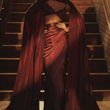 Handwoven Chocolate Brown Satin Saree