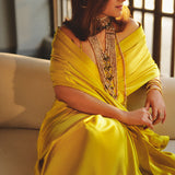 Handwoven Citrine Yellow Silk Saree