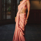 Handwoven Dusty Rose Silk Saree