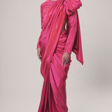 Handwoven Flamingo Pink Saree