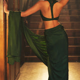 Handwoven Hunter Green Silk Saree