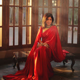 Handwoven Scarlet Silk Saree
