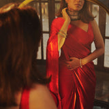 Handwoven Scarlet Silk Saree