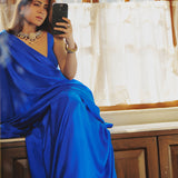 Handwoven Ultramarine Blue Silk Saree