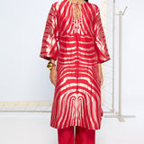 Handwoven Classic Red Kurta Set