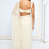 White Polka Dotted Saree