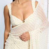 White Polka Dotted Saree