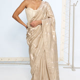 Handwoven Beige Silk Saree
