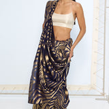 Handwoven Blue & Gold Silk Saree