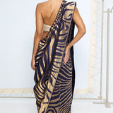 Handwoven Blue & Gold Silk Saree