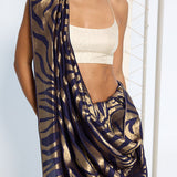 Handwoven Blue & Gold Silk Saree