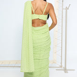 Mint Green Polka Dotted Saree