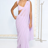 Lilac Movable Brooch Saree