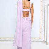 Lilac Movable Brooch Saree