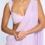Lilac Movable Brooch Saree