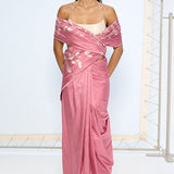 Handwoven Dusty Pink Silk Saree
