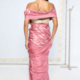 Handwoven Dusty Pink Silk Saree