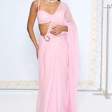 Blush Pink Brooch Saree