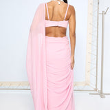 Blush Pink Brooch Saree