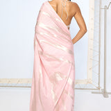 Handwoven Blush Pink Silk Saree