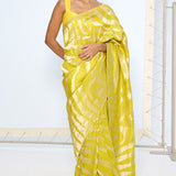 Handwoven Citrine Yellow Silk Saree