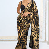 Handwoven Black & Gold Silk Saree