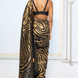 Handwoven Black & Gold Silk Saree