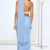 Blue Polka Dotted Saree