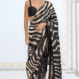 Handwoven Black & Silver Silk Saree