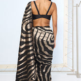 Handwoven Black & Silver Silk Saree