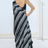 Black & White Stripe Saree