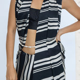 Black & White Stripe Saree