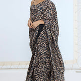 Cheetah Print Saree