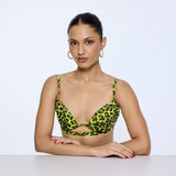 Green Leopard Print Blouse