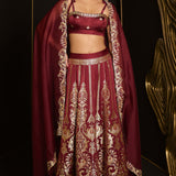 Forever Mine Lehenga Garnet